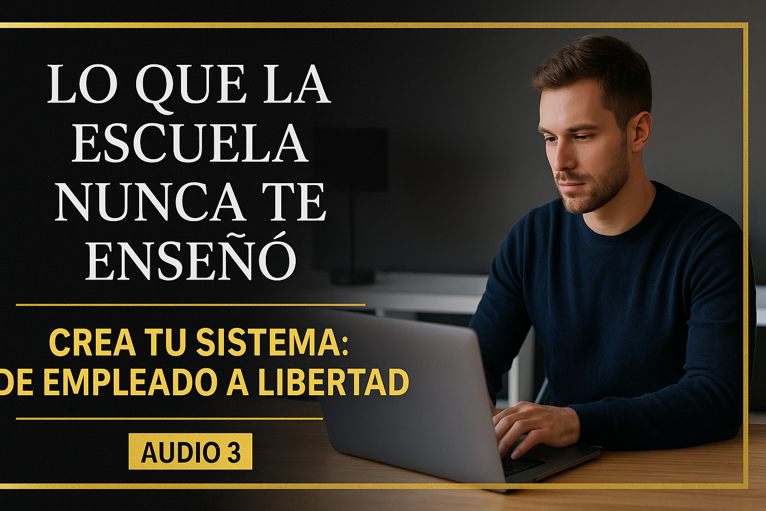 🎧 AUDIO 3 — “CREA TU SISTEMA: DE EMPLEADO A LIBERTAD”  De qué trata:  Este audio es la transformación mental que propone tu libro: dejar de vender horas y empezar a construir sistemas digitales que generen ingresos automáticos.