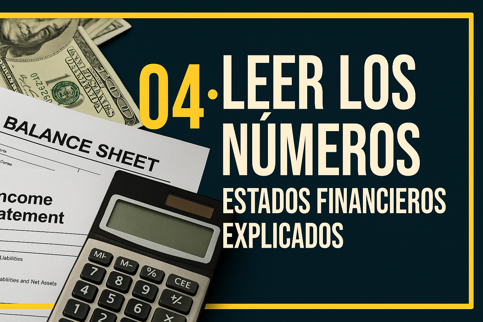 CAPÍTULO 4 — “04 • LEER LOS NÚMEROS: ESTADOS FINANCIEROS EXPLICADOS”  Descripción:  Aquí entienden cómo leer su negocio de forma profesional:  Estado de Resultados  Balance General  Flujo de Efectivo  Indicadores claves para saber si vas bien o vas mal  Las señales de que tu negocio está creciendo o quebrándose  Cómo interpretarlo aunque nunca hayas estudiado finanzas